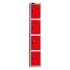 Bisley Steel Locker - 4 Door - Red