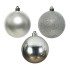Shatterproof Baubles Mixed - Silver - 8cm
