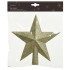 Shatterproof Glitter Tree Topper Star - Light Gold - 19cm