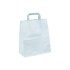 White Economy Flat-Handle Paper Carrier Bags - 25 x 30 + 14cm