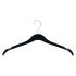 Lightweight Black Plastic Clothes Hangers - Flat With Notches - 41cm