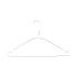 Galvanised Wire Grey Metal Clothes Hangers - Flat With Bar + Notches - 40cm