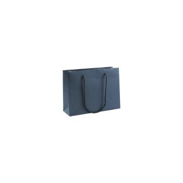 Black Luxury Recyclable Paper Carrier Bags - 24 x 18 + 8cm
