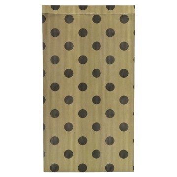 Brown & Black Deluxe Polka Dot Paper Bags - 18 x 35 + 6cm