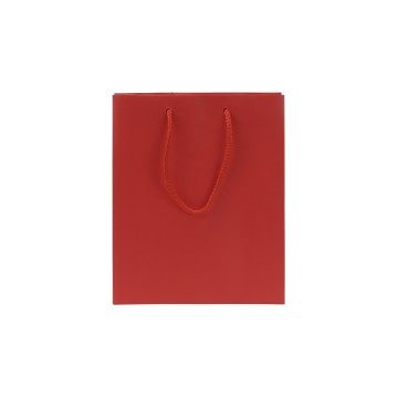 Red Laminated Matt Paper Carrier Bags  - 18  x 22 + 6.5cm