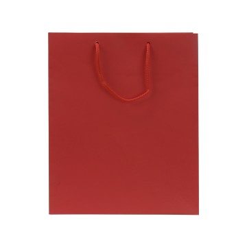Red Laminated Matt Paper Carrier Bags - 25 x 30 + 9cm
