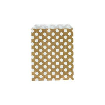Gold Polka Dot Paper Bags - 18 x 23cm