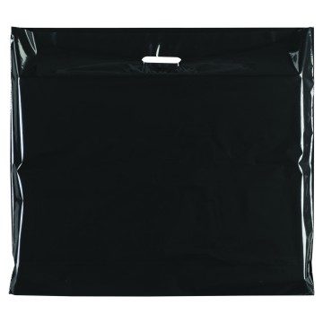 Black Classic Gloss Plastic Carrier Bags - 70 x 60 + 15cm