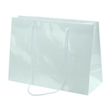 White Laminated Gloss Paper Carrier Bags - 36 x 26 + 14cm
