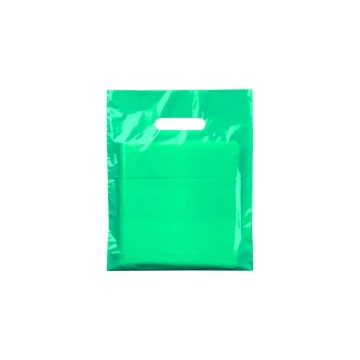 Turquoise Classic Gloss Plastic Carrier Bags - 25 x 30 + 6cm