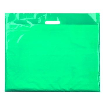Turquoise Classic Gloss Plastic Carrier Bags - 56 x 45 + 10cm