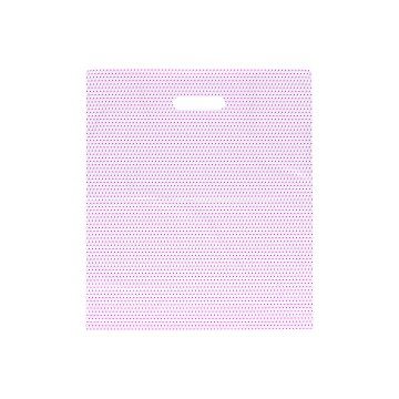 Fuchsia Pink Polka Dot Plastic Carrier Bags - 39 x 45 + 10cm