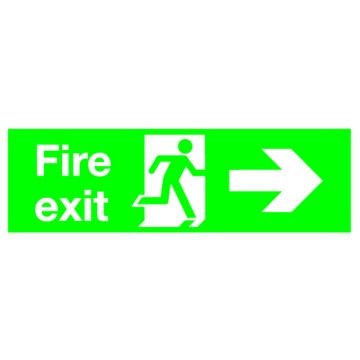 Self Adhesive Fire Exit Sign - Right Arrow