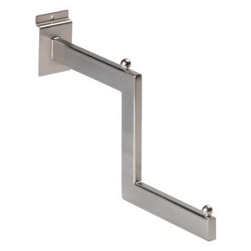 Deluxe Brushed Nickel Slatwall Stepped Arm - 35cm