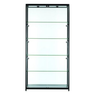 Black Panorama Glass Display Cabinet - Tall Extra Wide
