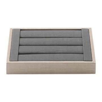 Elegance Grey Fabric Display Ring Tray - 15 x 12 x 2cm