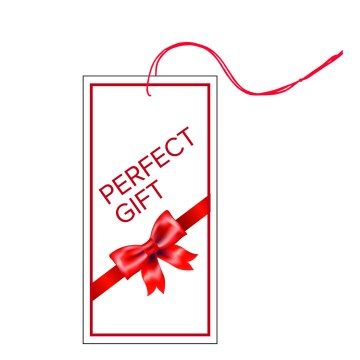 Red Perfect Gift Swing Tags - 35 x 70mm