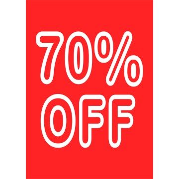 Sale Cards - Red & White - 70% Off - A3