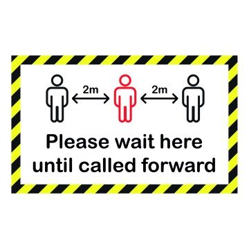 Wait Here Until Called Forward Floor Sticker - 45 x 60cm
