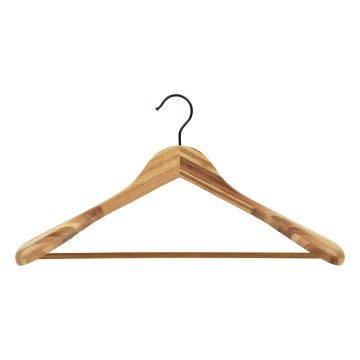 Bamboo Wooden Clothes Hangers - Showroom With Bar - 44.5cm