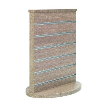 Slatwall Natural Wood Effect Revolving Counter-Top Stand - 450 x 300 x 540mm