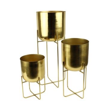 Gold Iron Planter Set - 66 x 24cm
