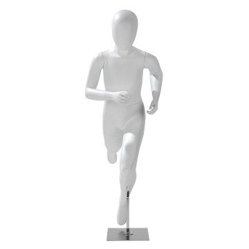 Faceless Matt White Childrens Mannequin - Running