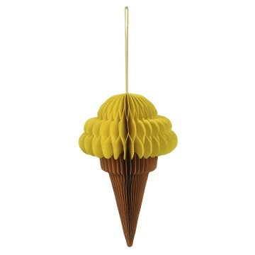 Yellow Hanging Paper Ice Cream - 30cm