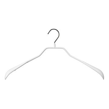 White Mawa Non-Slip Metal Clothes Hangers - Broad - 42cm