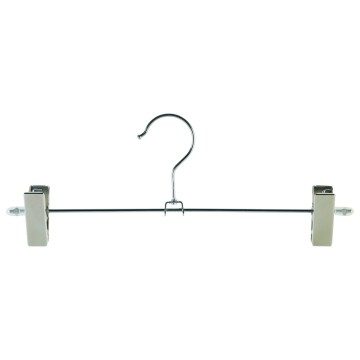 Brushed Chrome Sliding Clothes Hangers - Double Peg - 30cm