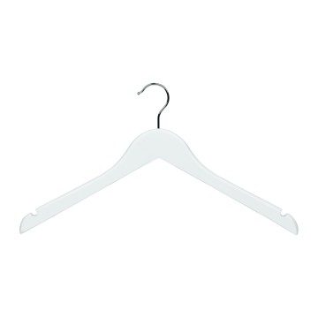 White Wooden Clothes Hangers - Wishbone With Notches - 43cm