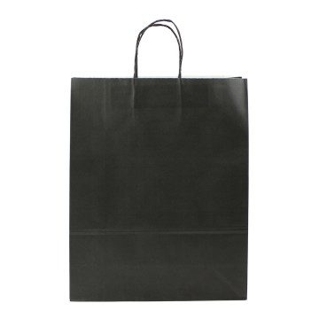 Black Twisted Handle Matt Paper Carrier Bags - 35 x 44 + 11cm