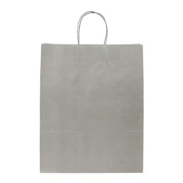 Grey Twisted Handle Matt Paper Carrier Bags - 35 x 44 + 11cm