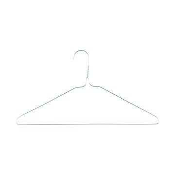 Galvanised Wire Grey Metal Clothes Hangers - Flat With Bar - 40cm