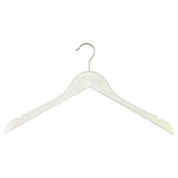 White Distressed Wooden Clothes Hangers - Flat - 44cm