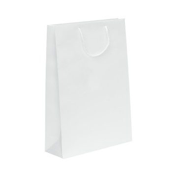 White Laminated Matt Paper Carrier Bags - 32 x 44 + 10cm