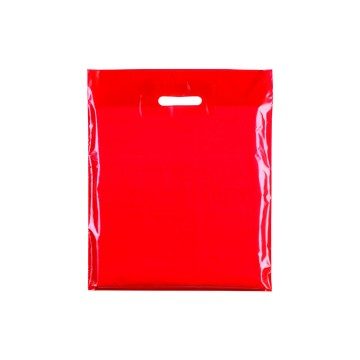 Red Classic Gloss Plastic Carrier Bags - 39 x 45 + 10cm