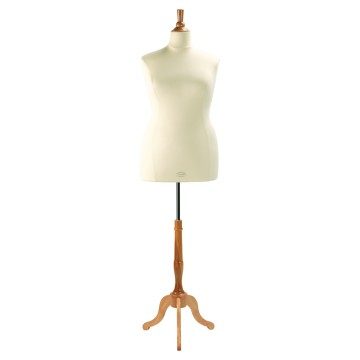 Venice Cream Female Tailors Dummy - Size 22 - Wood Stand