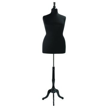 Venice Deluxe Black Female Tailors Dummy - Size 22 - Black Stand