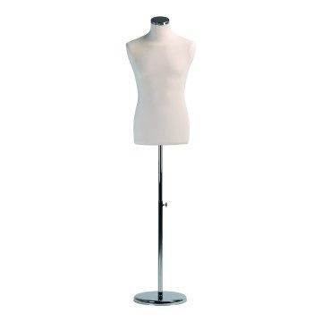 Venice Deluxe Cream Male Tailors Dummy - Chrome Stand