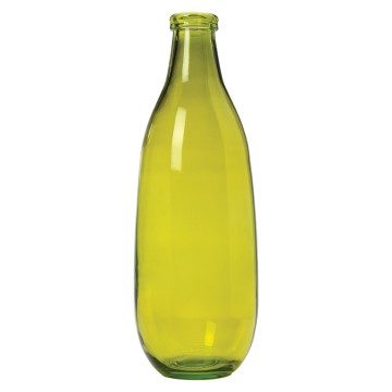 Lime Recycled Glass Bottle - 15 x 40cm
