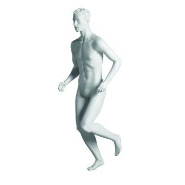 Sports Matt White Male Sculpted Mannequin - Runner