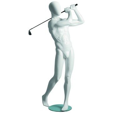 Sports Matt White Male Faceless Mannequin - Golfer