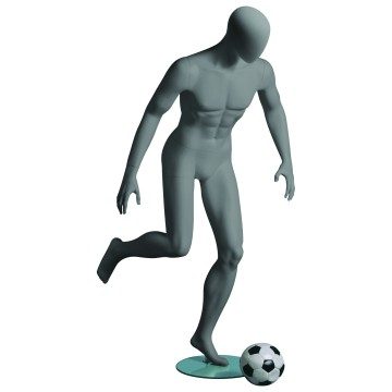 Sports Matt Grey Male Faceless Mannequin - Footballer