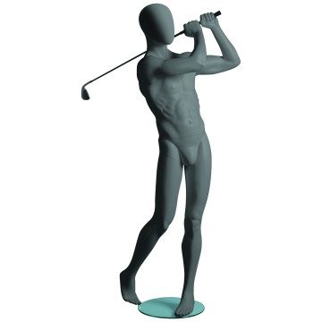 Sports Matt Grey Male Faceless Mannequin - Golfer