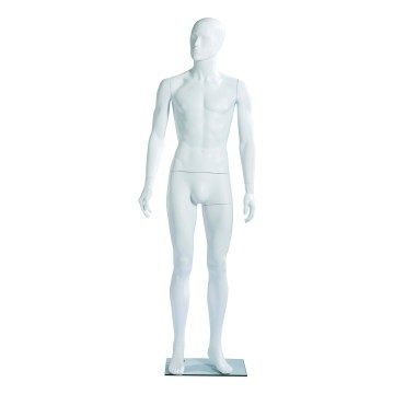 Economy Matt White Male Abstract Mannequin - Hands at Side