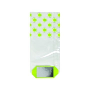 Lime Green Dot Cellophane Gift Bags Minipack - 10 x 22cm