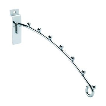 Chrome Slatwall Curved Arms - 7 Pin - 25cm