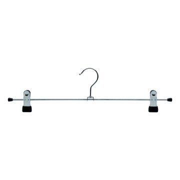 Chrome Economy Non-Slip Metal Clothes Hangers - Sliding Peg - 40cm