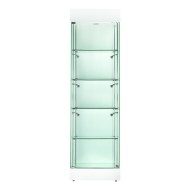 Deluxe White Gloss Glass Display Cabinet - Tall Narrow